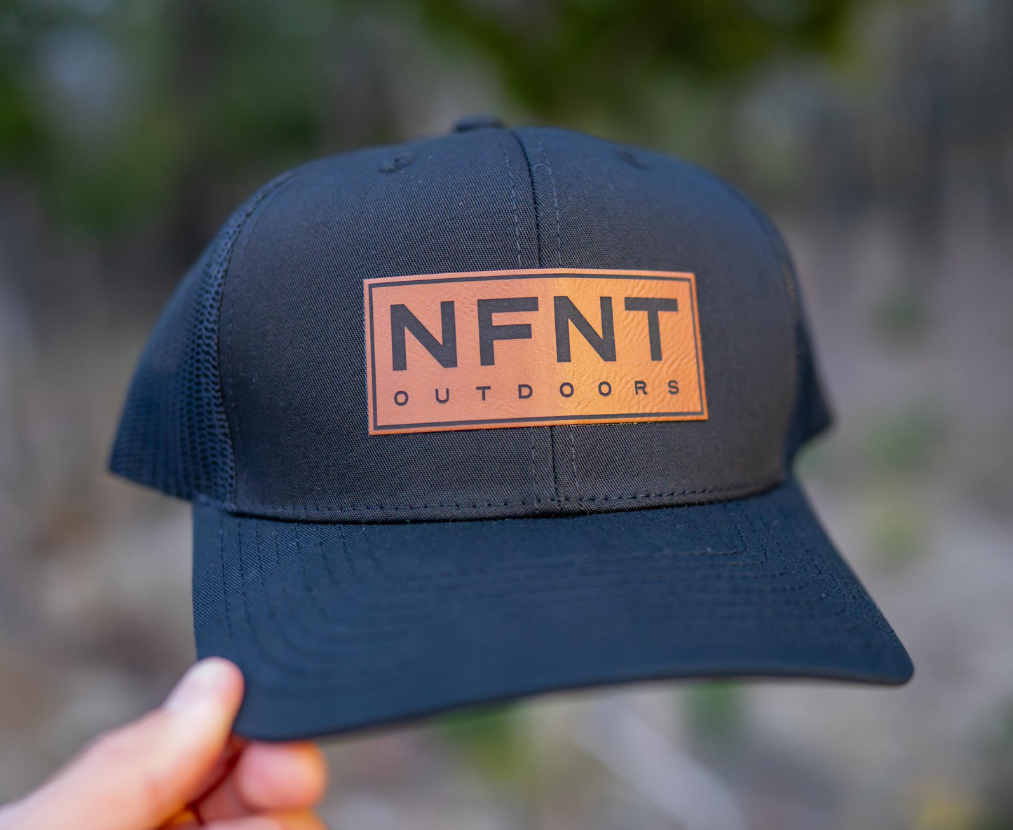 Classic Leather Brown Patch Hat