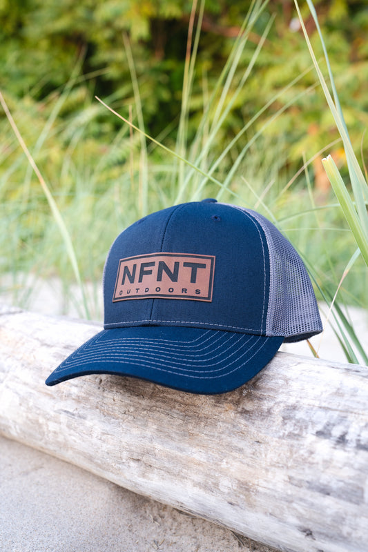 Navy Classic Leather Patch Hat